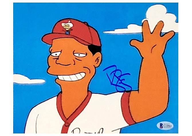 Darryl Strawberry signed The Simpsons 8x10 photo (Beckett COA)