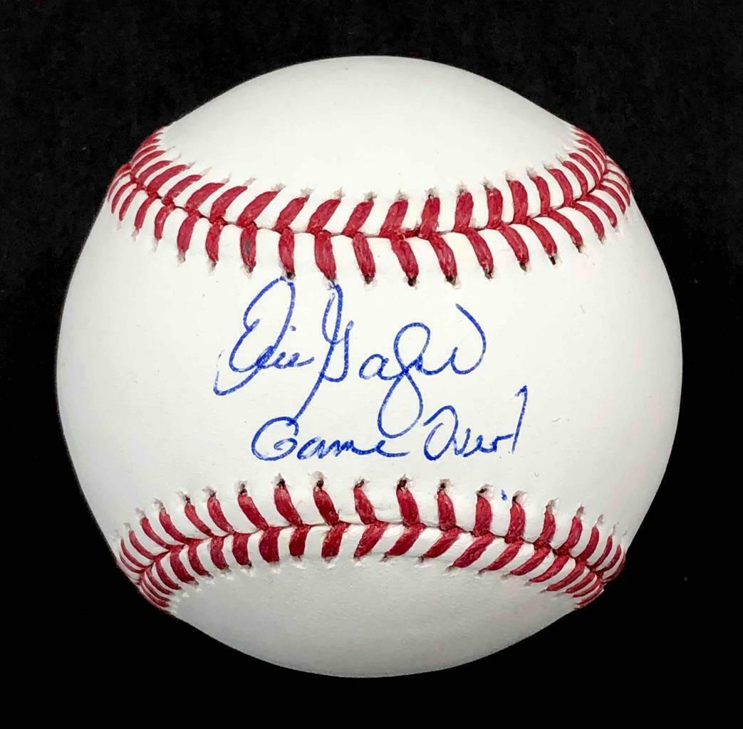 Eric Gagne signed Official Rawlings Baseball Game Over Inscription w/  Beckett Witness Authentication